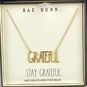 Rae Dunn - ‘Grateful’ Necklace. 16+2”. NWT